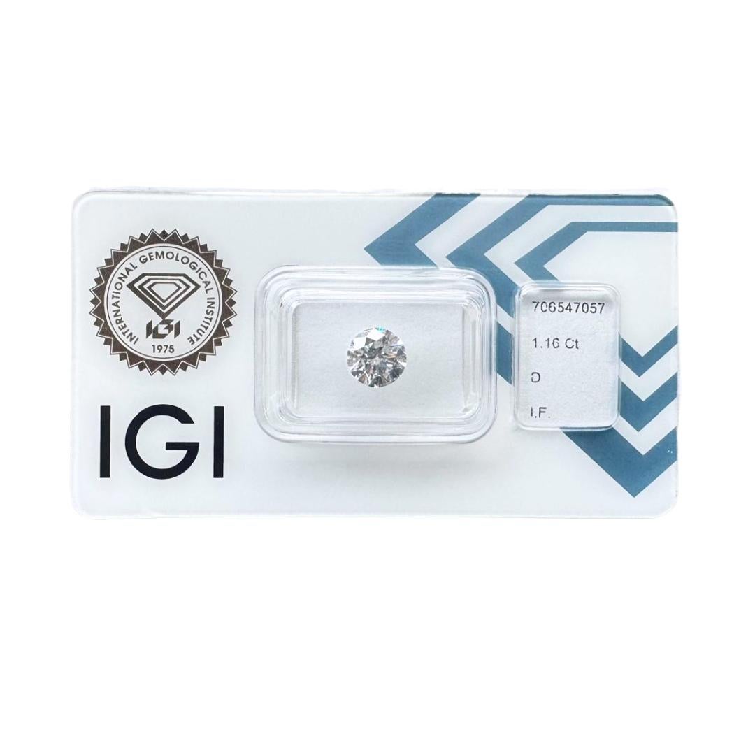 Abbagliante diamante a forma rotonda con taglio ideale triplo eccellente da 1.16 carati - certificato IGI

Prova la perfezione con questo diamante rotondo mozzafiato da 1,16 carati, che emana una brillantezza senza pari. Il suo triplo taglio ideale