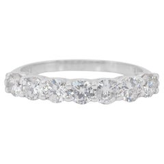Bague intemporelle en or blanc 18 carats de 1,20 ct de diamants à 7 pierres - certifiée IGI
