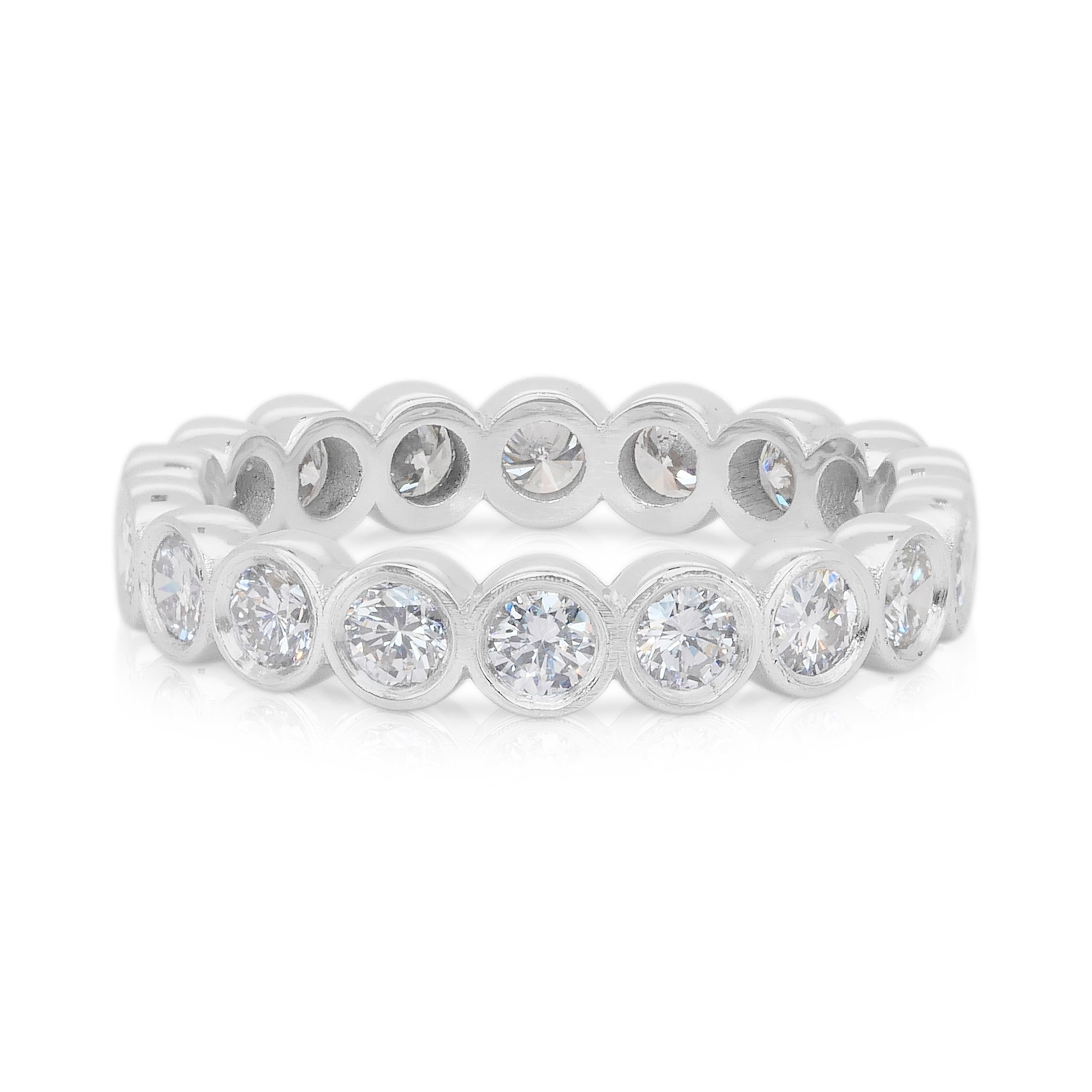 Eleg 1.46ct Diamonds Eternity Ring in oro bianco 18k - Certificato IGI in vendita 2