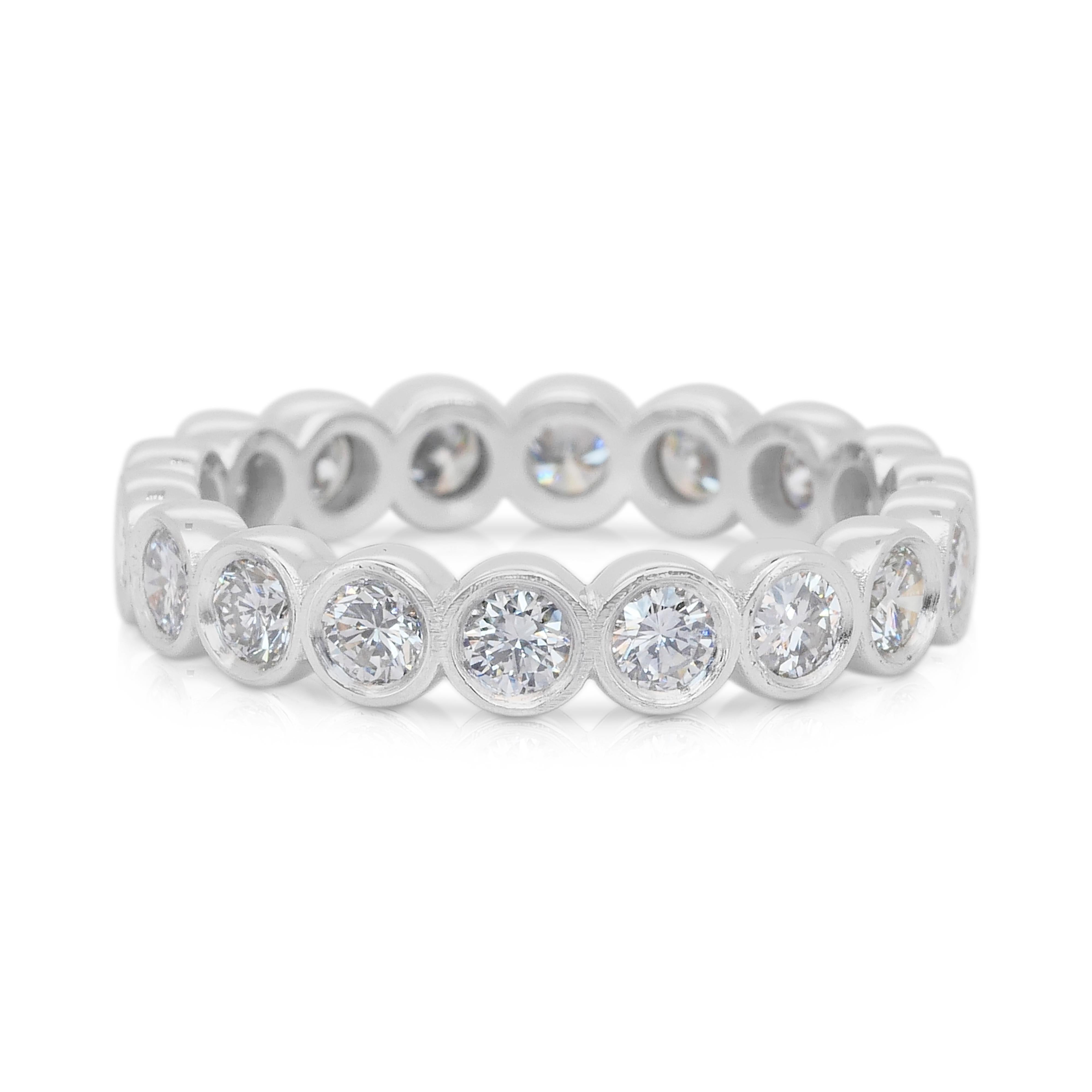 Donna Eleg 1.46ct Diamonds Eternity Ring in oro bianco 18k - Certificato IGI in vendita