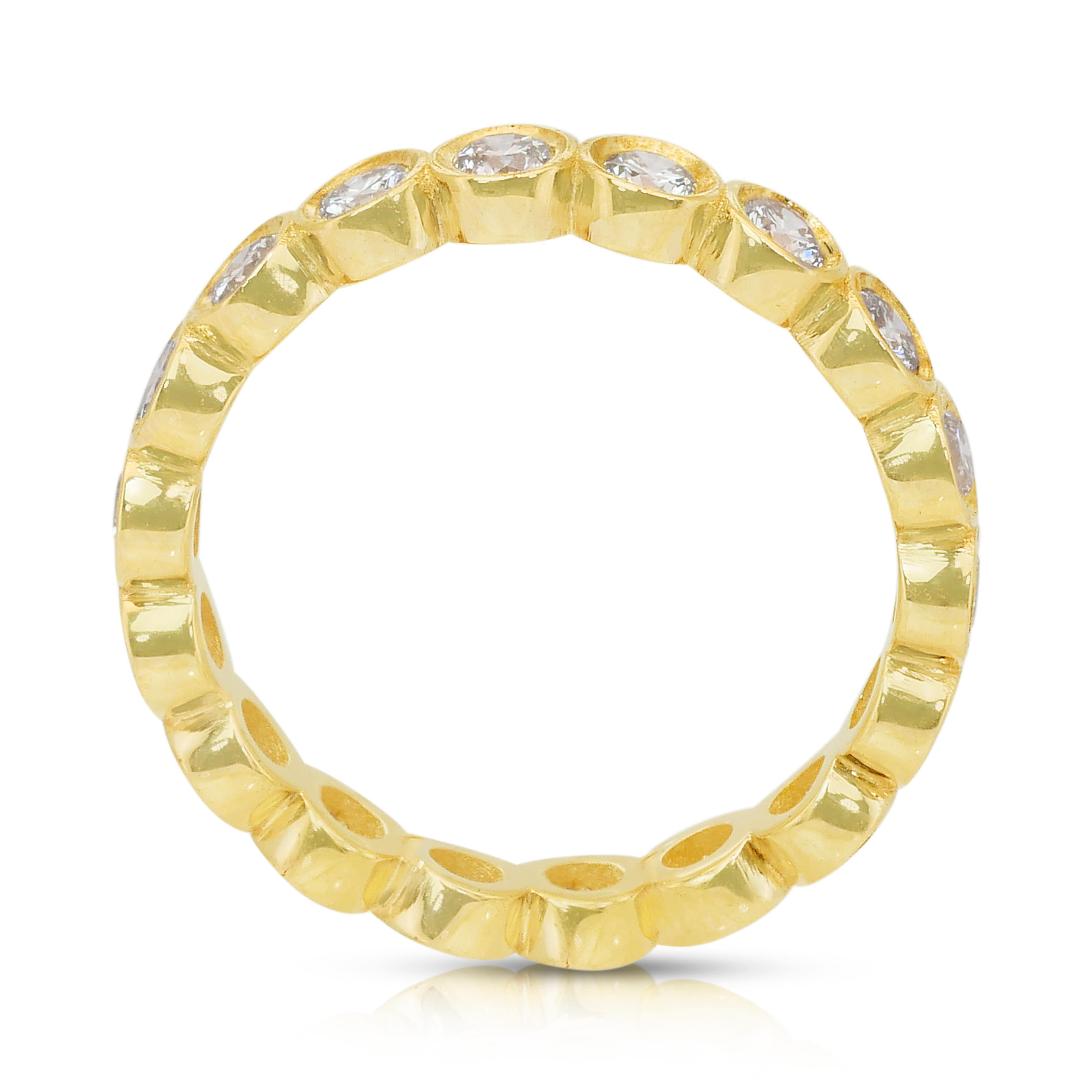 Anello Eternità senza tempo con 1,35 carati di diamanti in oro giallo 18 carati - Certificato IGI in vendita 3