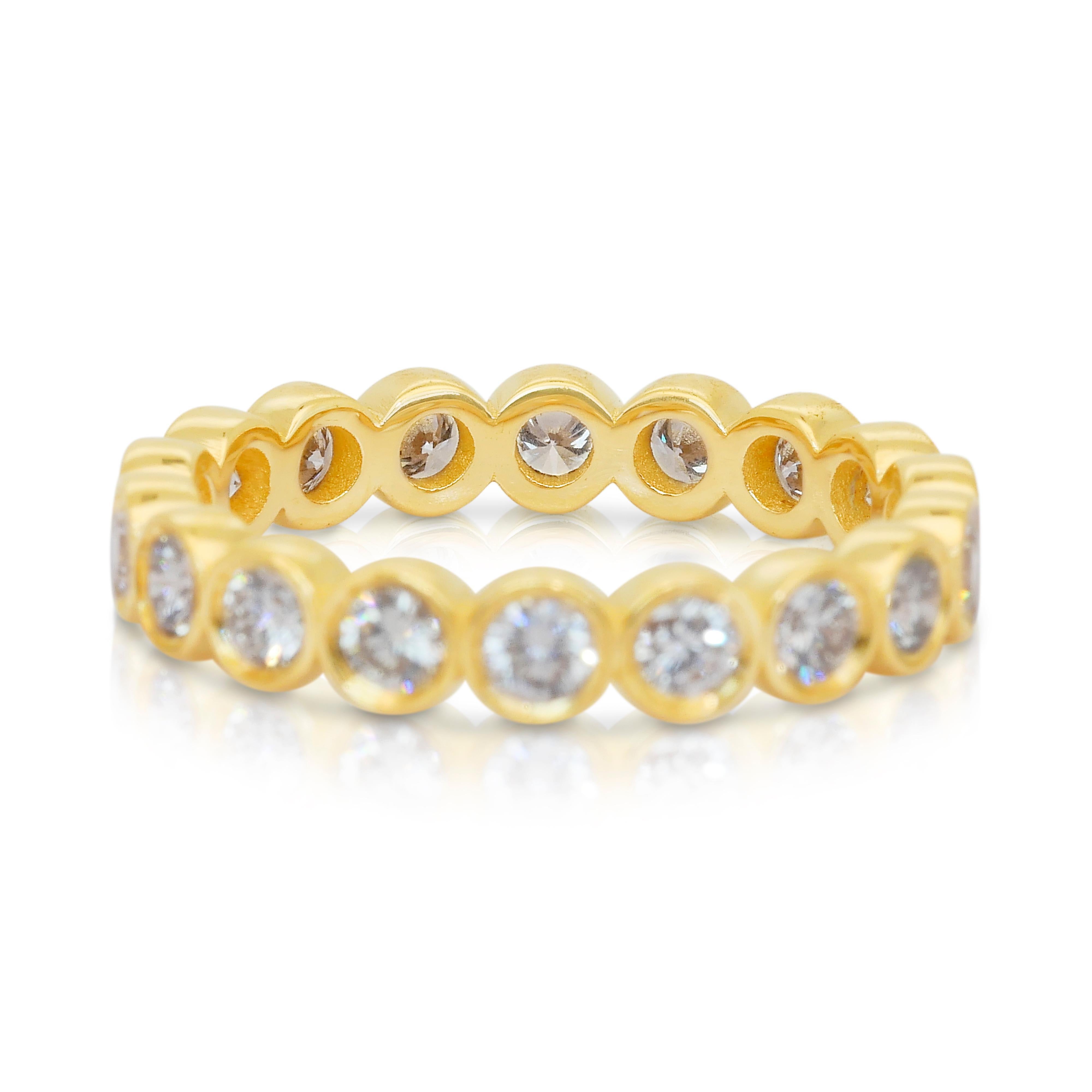 Anello Eternità senza tempo con 1,35 carati di diamanti in oro giallo 18 carati - Certificato IGI in vendita 2
