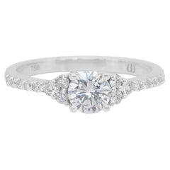 Anillo brillante con pavé de diamantes de 0,75 ct en oro blanco de 18k - Certificado IGI