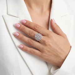 1.53 Carats IGI Certified 14k White Gold Diamond Cocktail Ring
