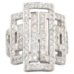 1.53 Carats IGI Certified 14k White Gold Diamond Cocktail Ring