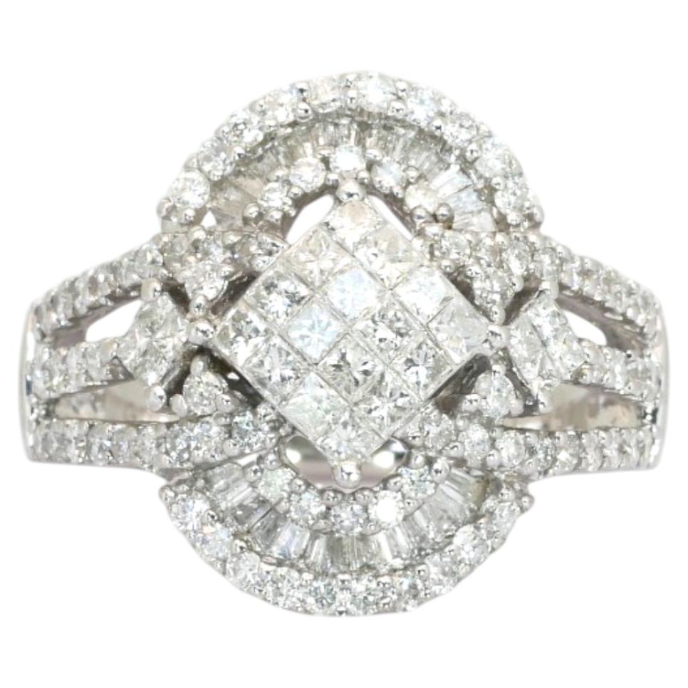 2.44 Carats IGI Certified 18k White Gold Diamond Cocktail Ring