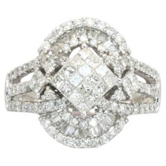 2.44 Carats IGI Certified 18k White Gold Diamond Cocktail Ring