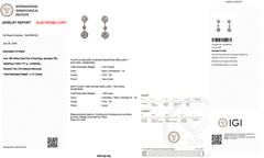 4.12 Carats IGI Certified 18k White Gold Diamond Drop Earrings
