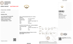 1.26 Carats IGI Certified 18k Yellow Gold Diamond Pave Ring