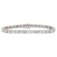 16.66 Carats IGI Certified 18k White Gold Diamond Tennis Bracelet
