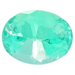 Vibrant 1.26ct Oval Green Emerald Loose Gemstone