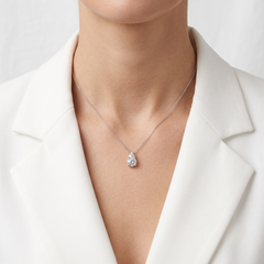 1.12 Carats IGI Certified 18k White Gold Natural Diamond Necklace with Pendant