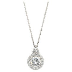 Collar con colgante de diamantes naturales de 1,05 quilates, certificado por el IGI, en oro blanco de 18 quilates