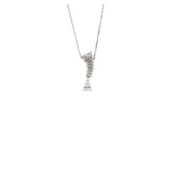 0.60 Carats IGI Certified 18k White Gold Natural Diamond Pendant With Chain