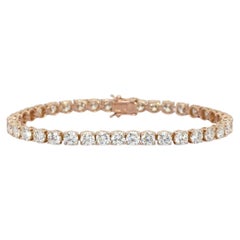 11.55 Carats IGI Certified 18k Rose Gold Diamond Tennis Bracelet
