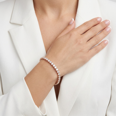 11.55 Carats IGI Certified 18k Rose Gold Diamond Tennis Bracelet