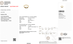 1.12 Carats IGI Certified 18k Yellow Gold Diamond Pave Ring