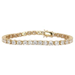 14,61 Karat, IGI-zertifiziertes Diamant-Tennisarmband aus 18-karätigem Gelbgold
