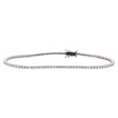 1,80 Karat, IGI-zertifiziertes Tennisarmband aus 14-karätigem Weißgold mit natürlichen Diamanten
