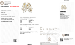 8,87 Karat, IGI-zertifizierte Ohrringe aus 18-karätigem Gelb- und Weißgold mit natürlichen Diamanten
