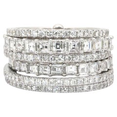 5,60 Karat, IGI-zertifizierter Naturdiamant-Cluster-Ring aus 18-karätigem Weißgold