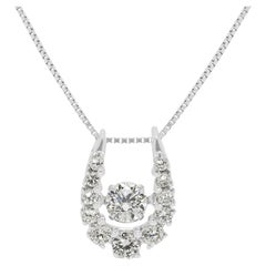 Precioso collar con colgante en forma de herradura «Dancing» con un diamante natural de 0,45 ct