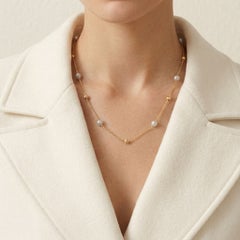 Affascinante collana con perle d’acqua dolce grigie da 5,5 mm a 6 mm in oro giallo 18 carati