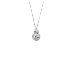 1.52 Carats IGI Certified 18k White Gold Natural Diamond Necklace