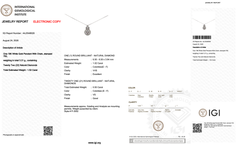 1.52 Carats IGI Certified 18k White Gold Natural Diamond Necklace