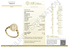 Elegant 1.51ct Diamond Halo Pave Ring in 14K Rose Gold - AIG Certified