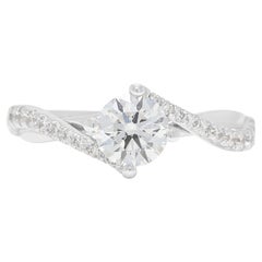 Sophisticated 0.79ct Diamond Pave Split Shank Ring in 18K White Gold