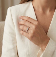 Sophisticated 0.79ct Diamond Pave Split Shank Ring in 18K White Gold