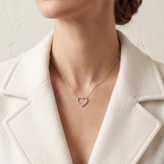 Elegant 0.30ct Natural Diamond Heart Necklace in 18K White Gold