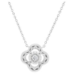 Minimalist 0.03ct Diamond Necklace in 18K White Gold