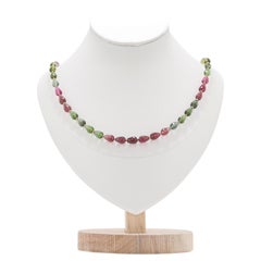 Radiant 80ct Mixed Tourmaline Briolette Necklace in 18k Yellow Gold