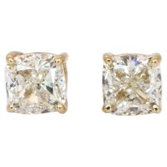 2,01 Karat, IGI-zertifizierte Ohrstecker aus 18-karätigem Gelbgold mit natürlichen Diamanten