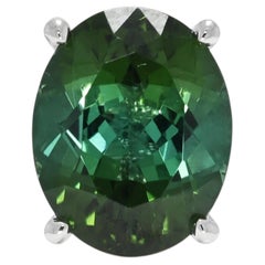 Verdant 3.17ct Green Tourmaline Solitaire Ring in 18K White Gold