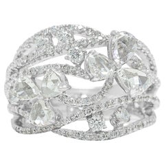 Captivating 2.20ct Natural Diamond Openwork Statement Ring in 18K White Gold