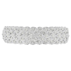 Stately 2.10ct Natural Diamond Woven Bangle in 18K White Gold