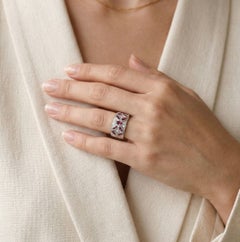 Larry Jewelry 1.45ct Ruby & Diamond Ring in 18K White Gold