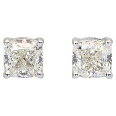 2.02 Carats IGI Certified Natural Diamonds 18k White Gold Stud Earrings