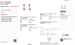 3.92 Carats IGI Certified Natural Diamonds 18k Yellow Gold Drop Earrings