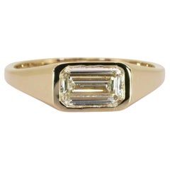 1.01 Carats GCI Certified Natural Diamond 18k Yellow Gold Solitaire Ring