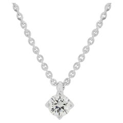 Collana con ciondolo solitario con diamante rotondo brillante da 0,41 ct, incastonato a forma di aquilone