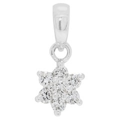 Ciondolo chic con diamante naturale da 0,06 ct a forma di costellazione di stelle, in oro bianco 18 carati