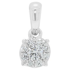 Splendido ciondolo "Classic Daisy Cluster" con diamanti da 0,14 ct in oro bianco 18 carati