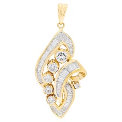 Pendente raffinato con diamante da 0,60 ct in oro giallo 20K