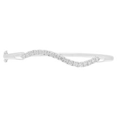 Bracelet rigide « Wave » raffiné, serti de diamants d'un carat, en or blanc 18 carats