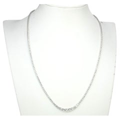 Collier « tennis » en diamants naturels de 3,68 carats, certifiés IGI, en or blanc 18 carats