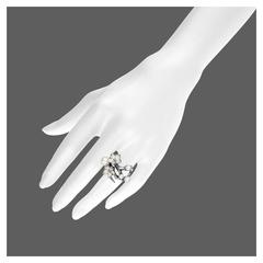 Shaun Leane Ivory Enamel Pearls Diamonds Sterling Silver Cherry Blossom Ring